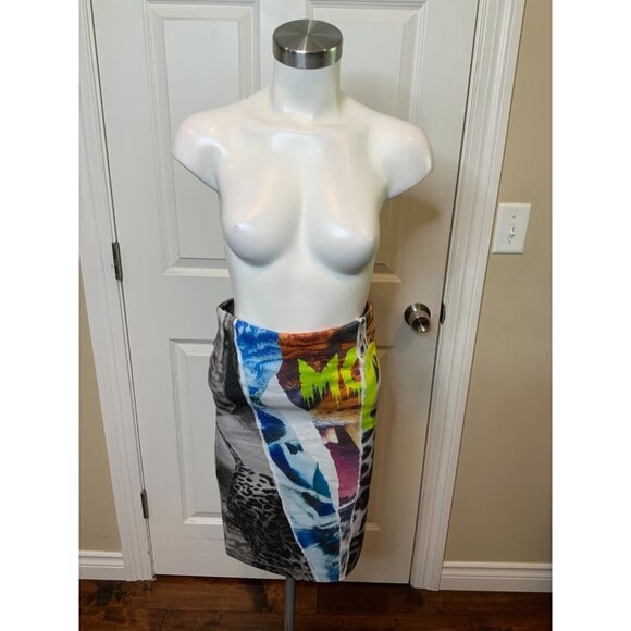 Alexander McQueen McQ Leopard Stripe Pencil Skirt, Size XS